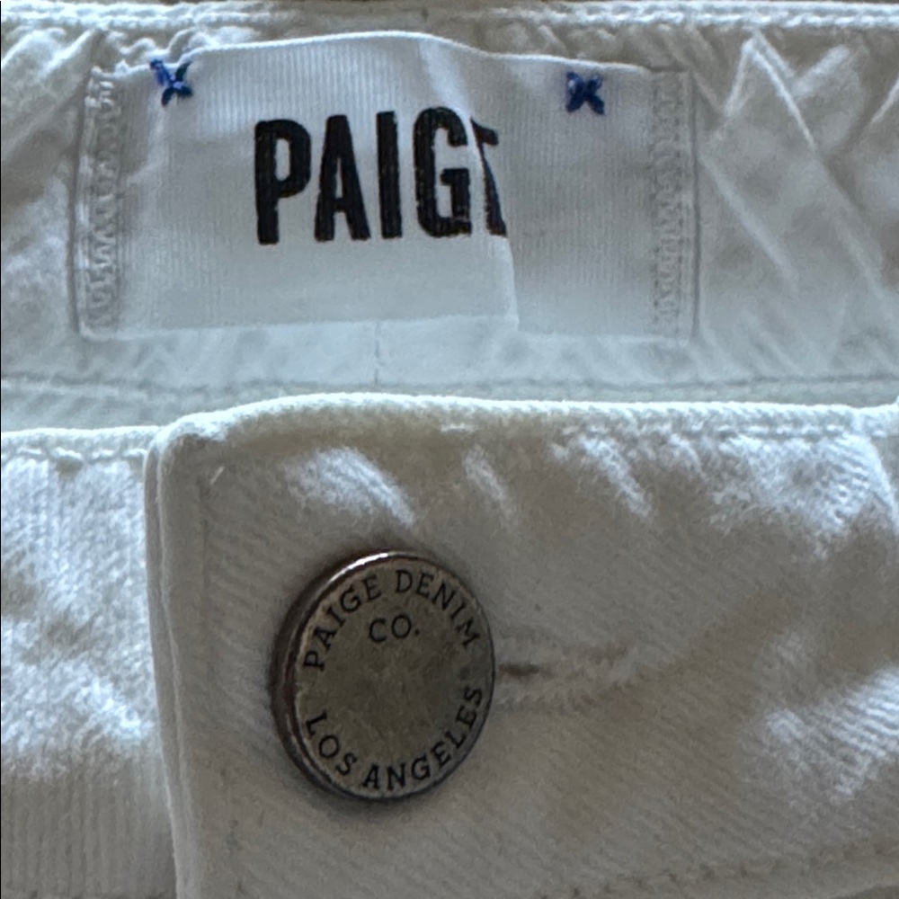 PAIGE Skyline Ankle Peg Women's Optic White Skinny Jeans Sz 27 rise 8” - Picture 8 of 14